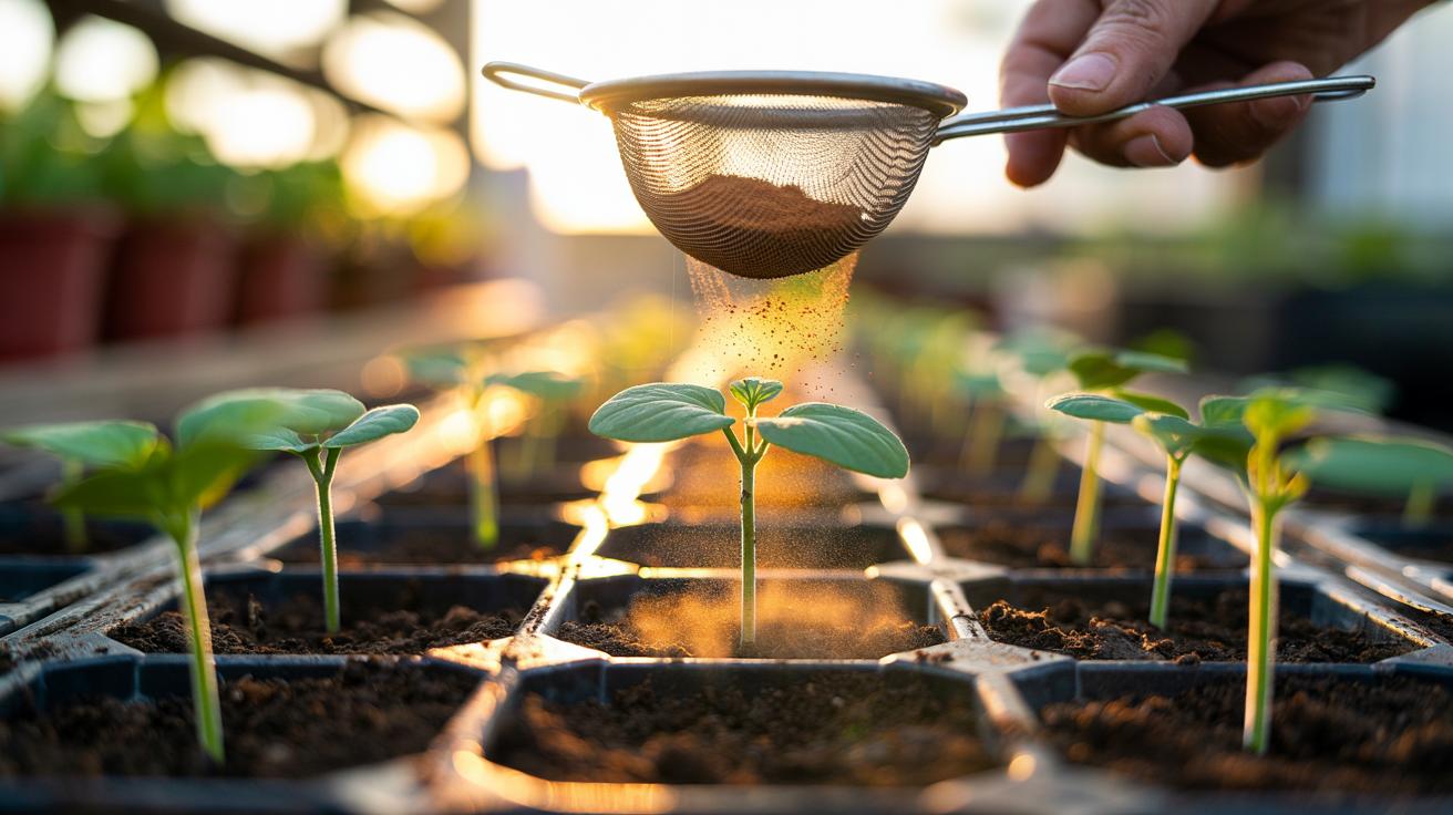 The cinnamon-soil dust prevents damping-off: how one sprinkle protects fragile seedlings