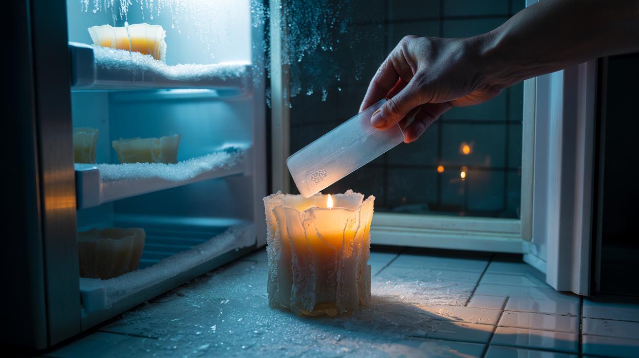 The freezer-method removes candle drips: how solidified wax peels off in seconds