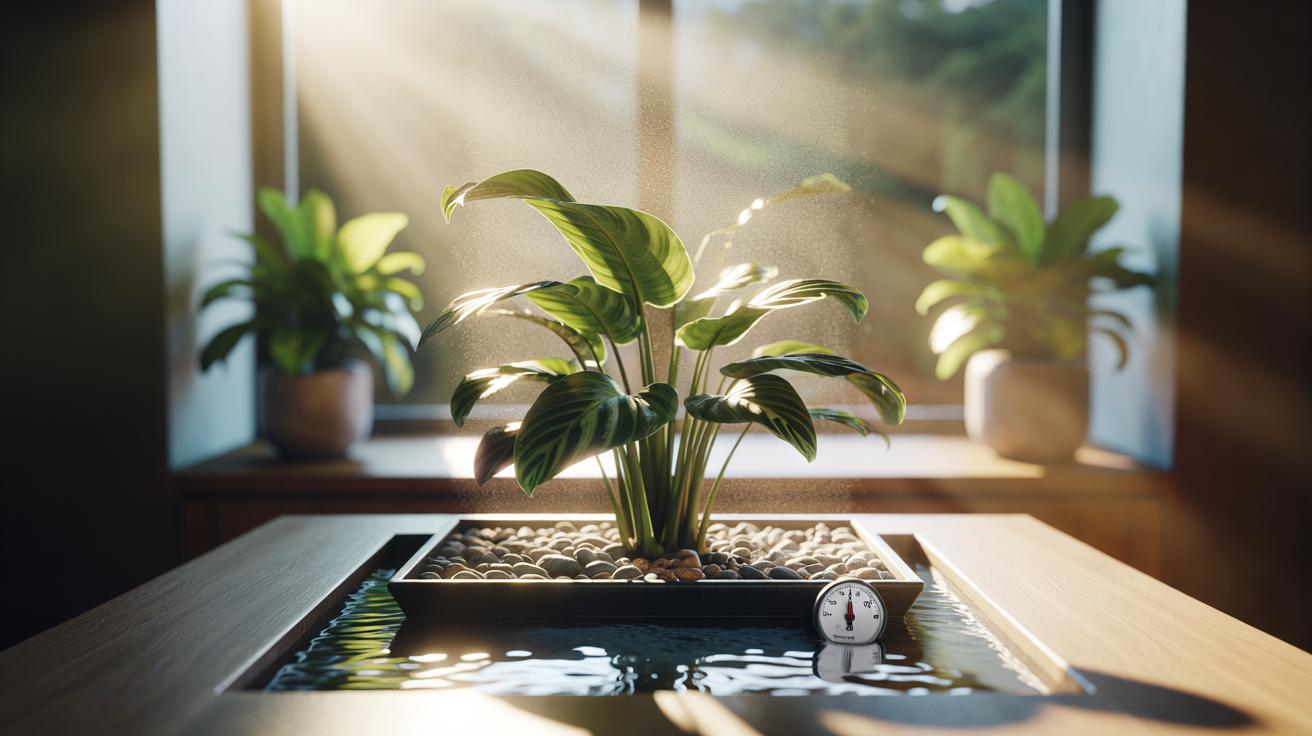 The pebble-tray trick raises humidity: how evaporation keeps tropical plants thriving