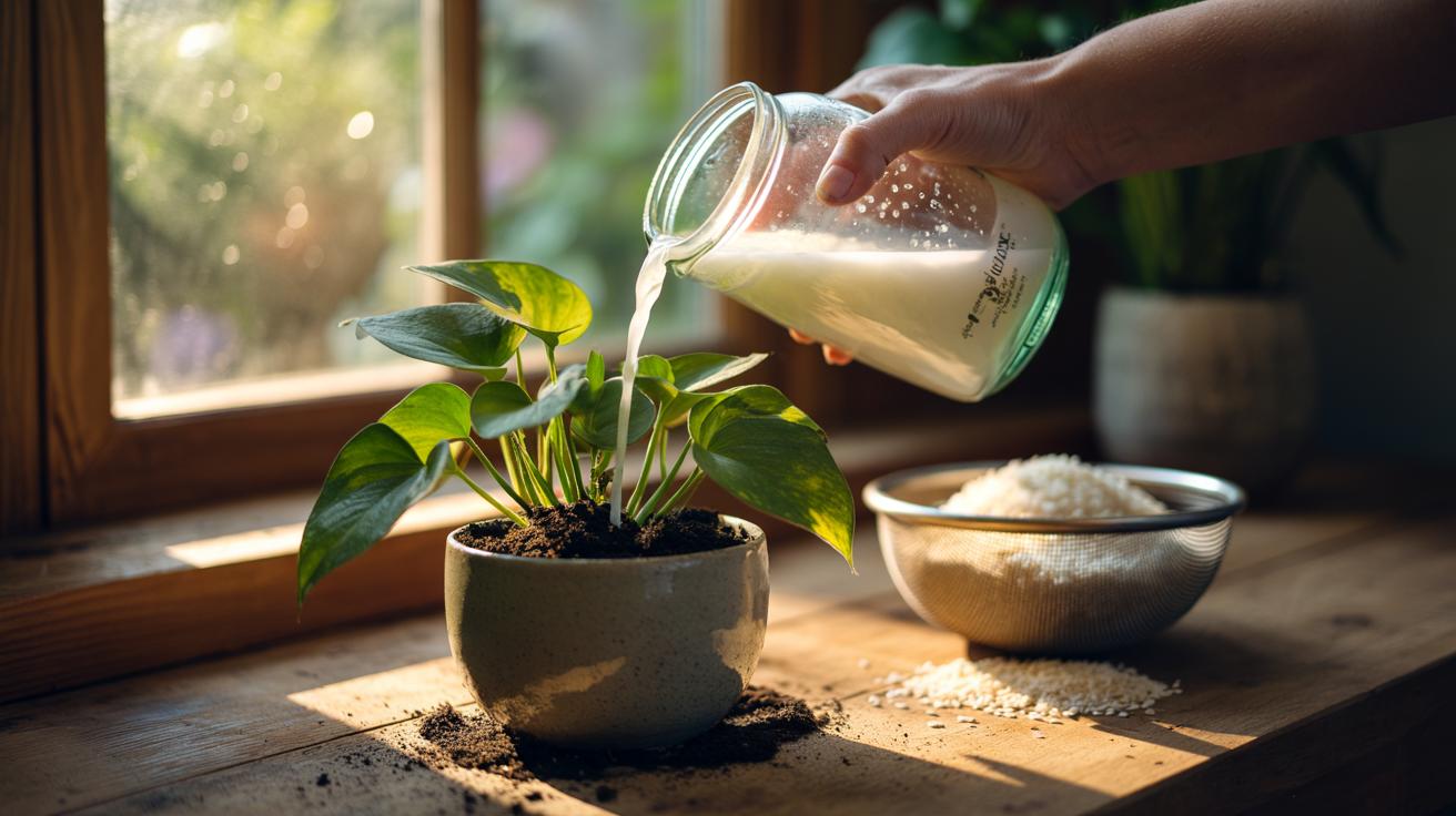 The rice-water rinse feeds indoor plants: how starch-rich liquid boosts new growth